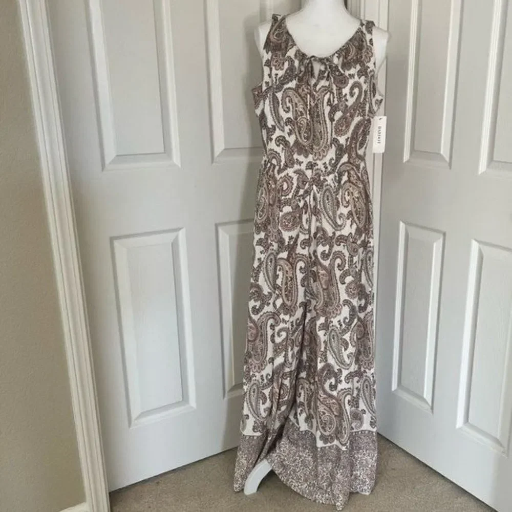 Bardot Paisley Sleeveless Wide Leg Linen Jumpsuit Medium